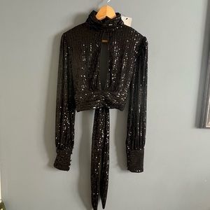 Sparkling black Sequined Set